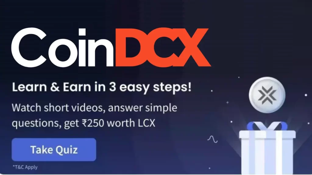 CoinDCX Learn And Earn LCX: – Win ₹250 Worth LCX tokens for Free | Quiz Answers