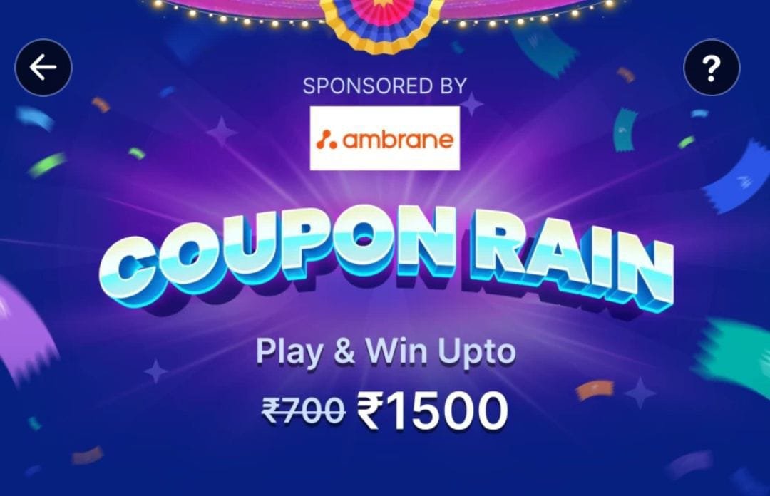 flipkart rain game win 1500 rs